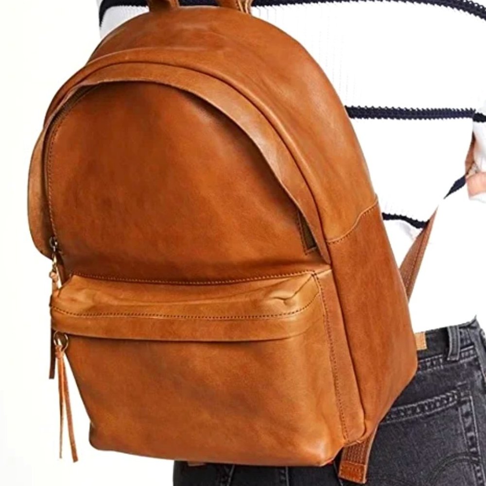 Madewell Lorimer Brown Tan Cognac Leather Backpack